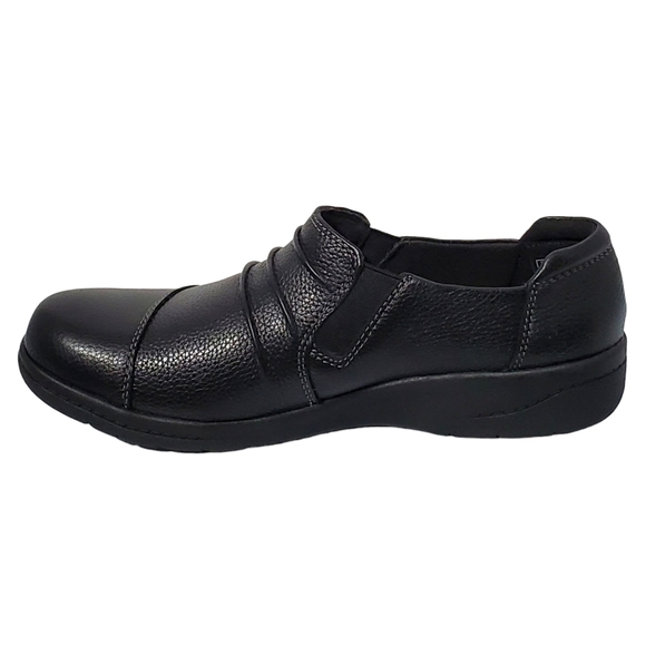 New Clarks collection cheyn inca ultimate comfort slip on loafers black leather - Picture 9 of 16